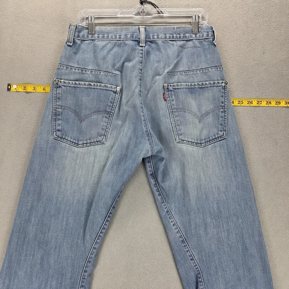 VTG Levis Engineered Jeans Mens Blue Twisted Button Fly Light Wash Fits 30x33
